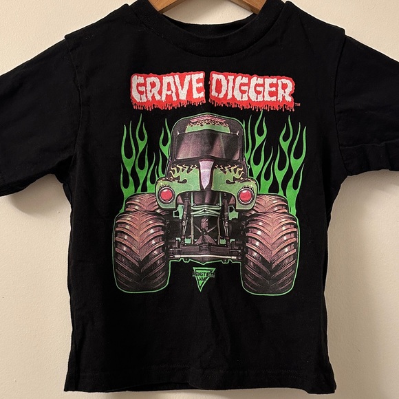 Monster Jam Other - Grave Digger Monster Truck Black Kids T-Shirt